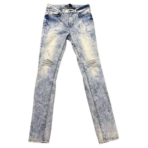Monfrere distressed splatter paint denim skinny jeans size 32 - Picture 1 of 6